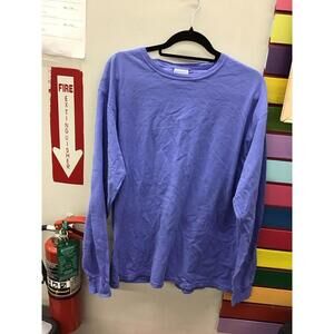 Comfort wash long sleeve tshirt large 100% cotton blue new HSN